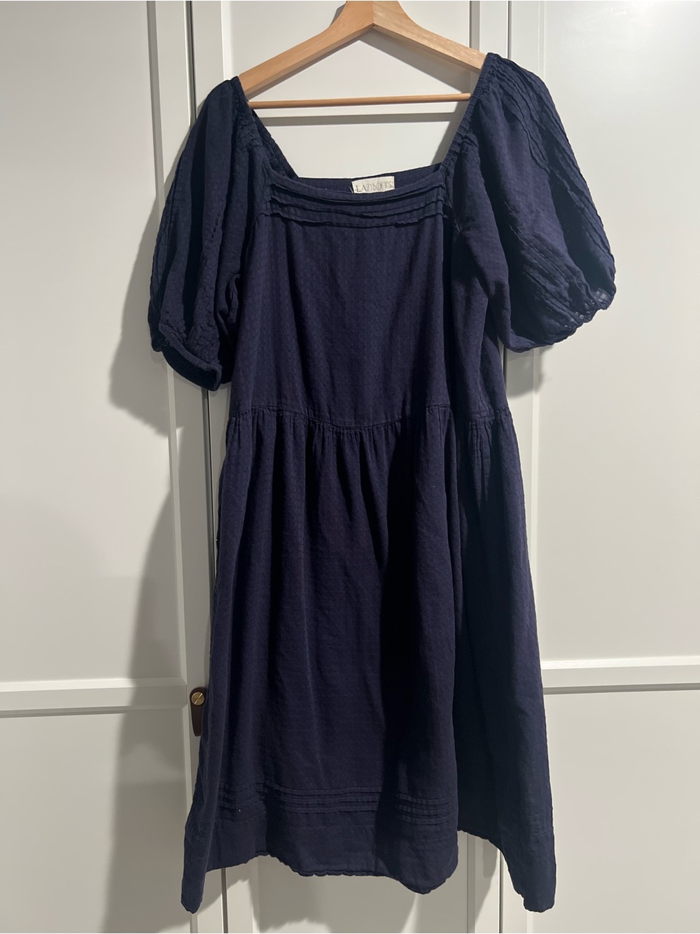 LAZYBONES Anthropologie Gauze Puff Sleeve Square Neck Dress